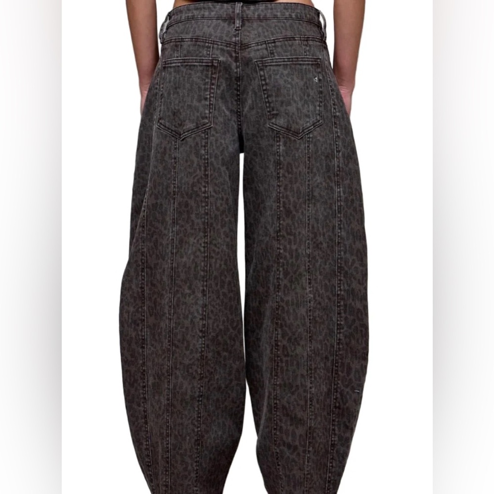 Sammie Brown Cheetah Seamed Barrel Jean - Picture 3 of 4